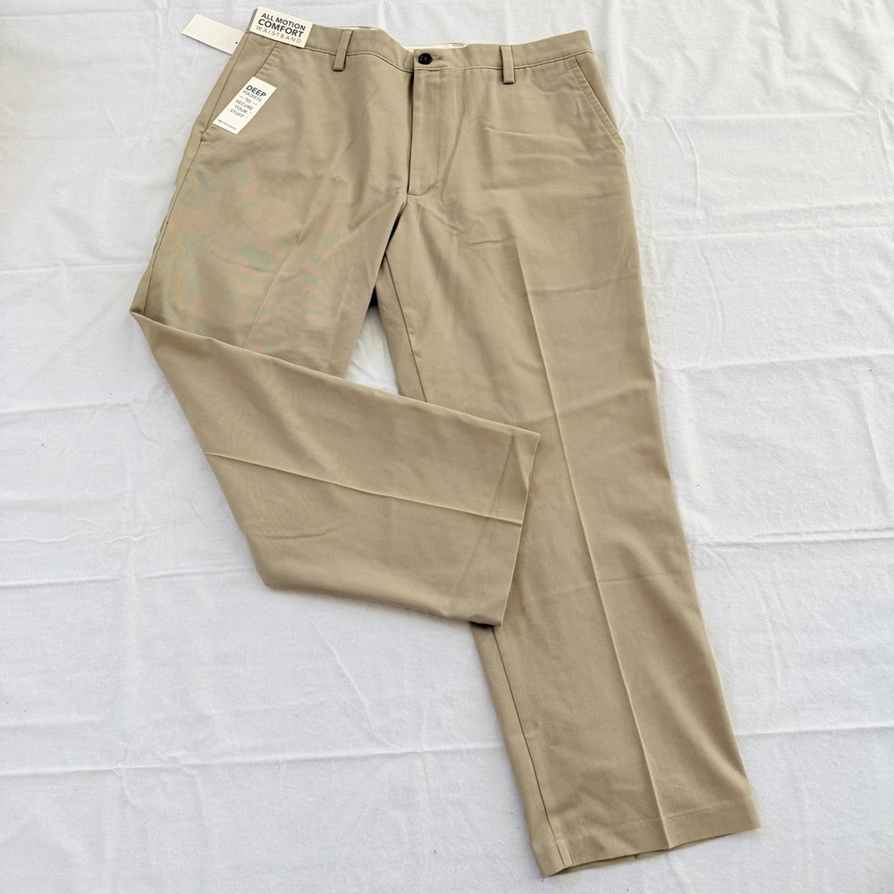 Dockers Mens Easy Khaki Pants New 36 X 29 Beige Pleated No Wrinkle Stretch‎